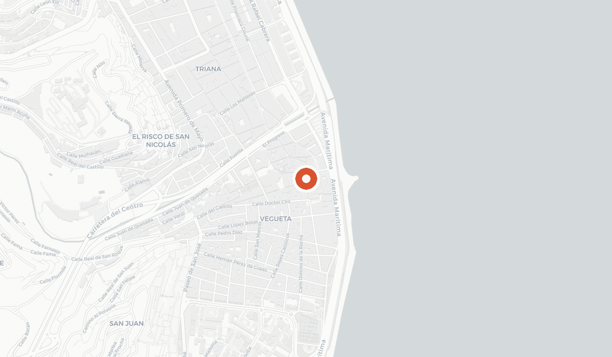 Mapa de Vegueta con la ubicación de Las Palmas Business Center